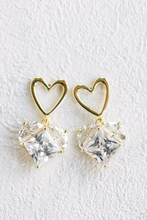 Heart of Diamond Earrings (Gold)
