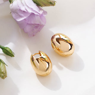 Large Gold Dome Hoops