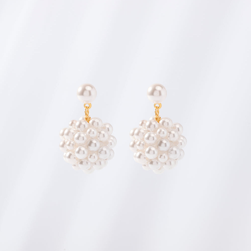 Madeleine Pearl Drop Earrings - Gold