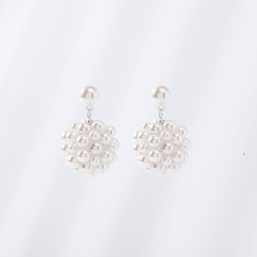 Madeleine Pearl Drop Earrings - Silver
