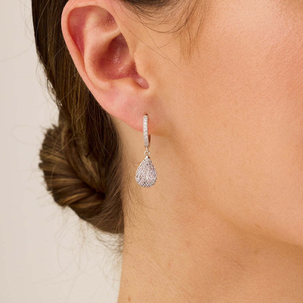 Dew Drop Earrings - Silver