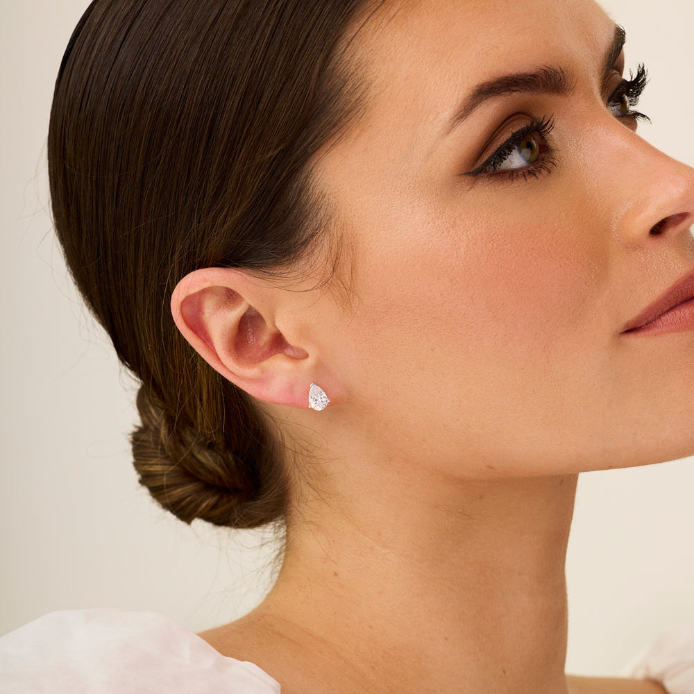Pear Drop Studs - Gold