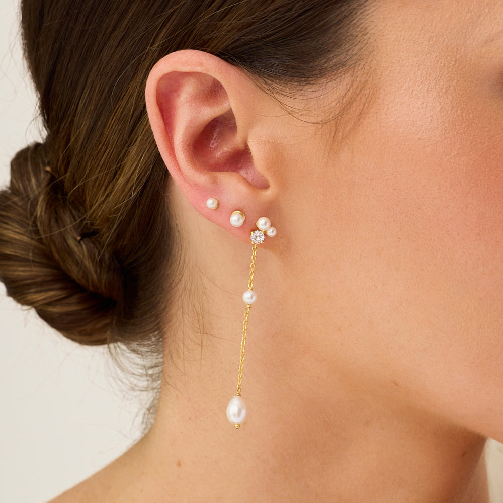Chloé Pearl Earrings - Gold
