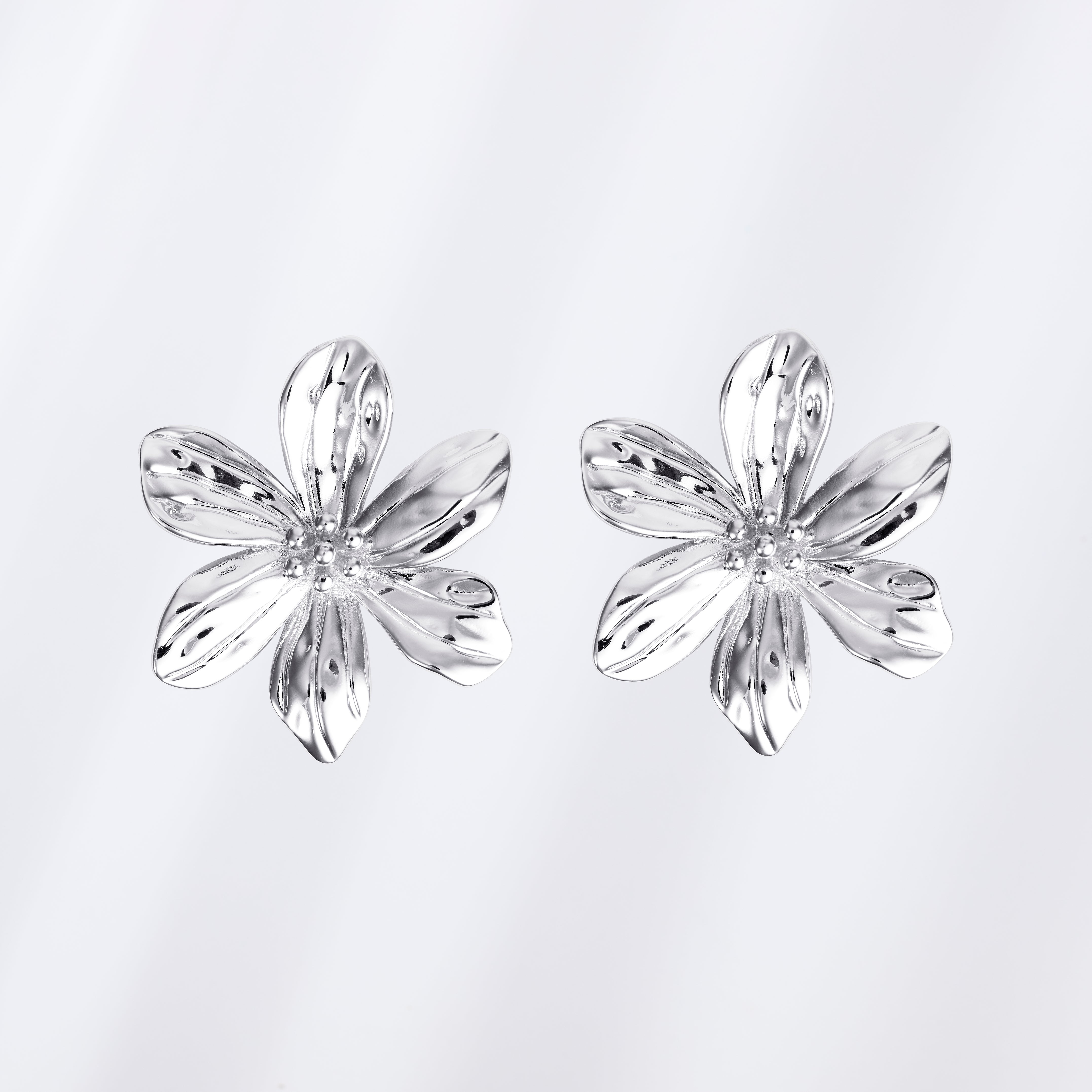 Silver Flora Earrings