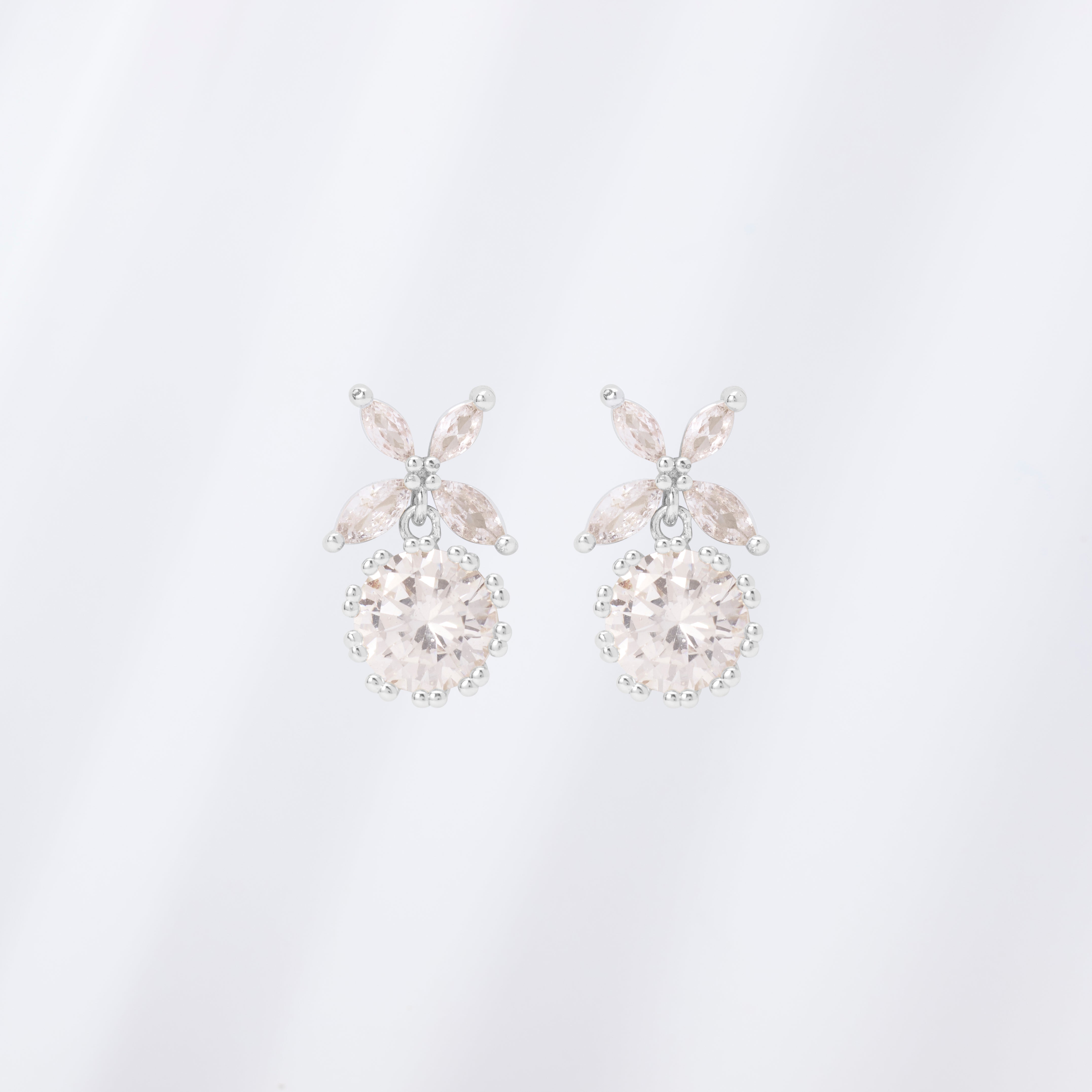 Clip On Forget Me Not Earrings (Silver)