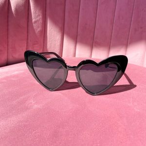 Love Heart Sunglasses (Black)