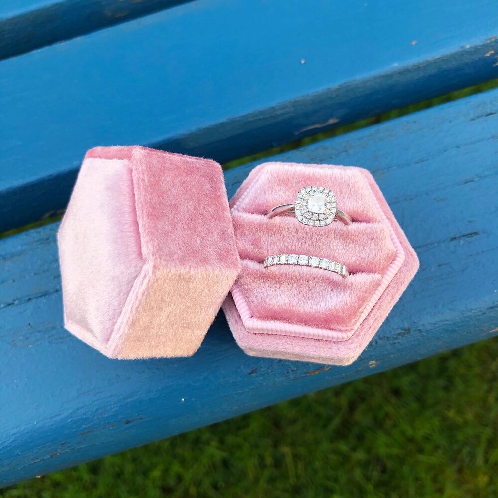 Pink Velvet Ring Box