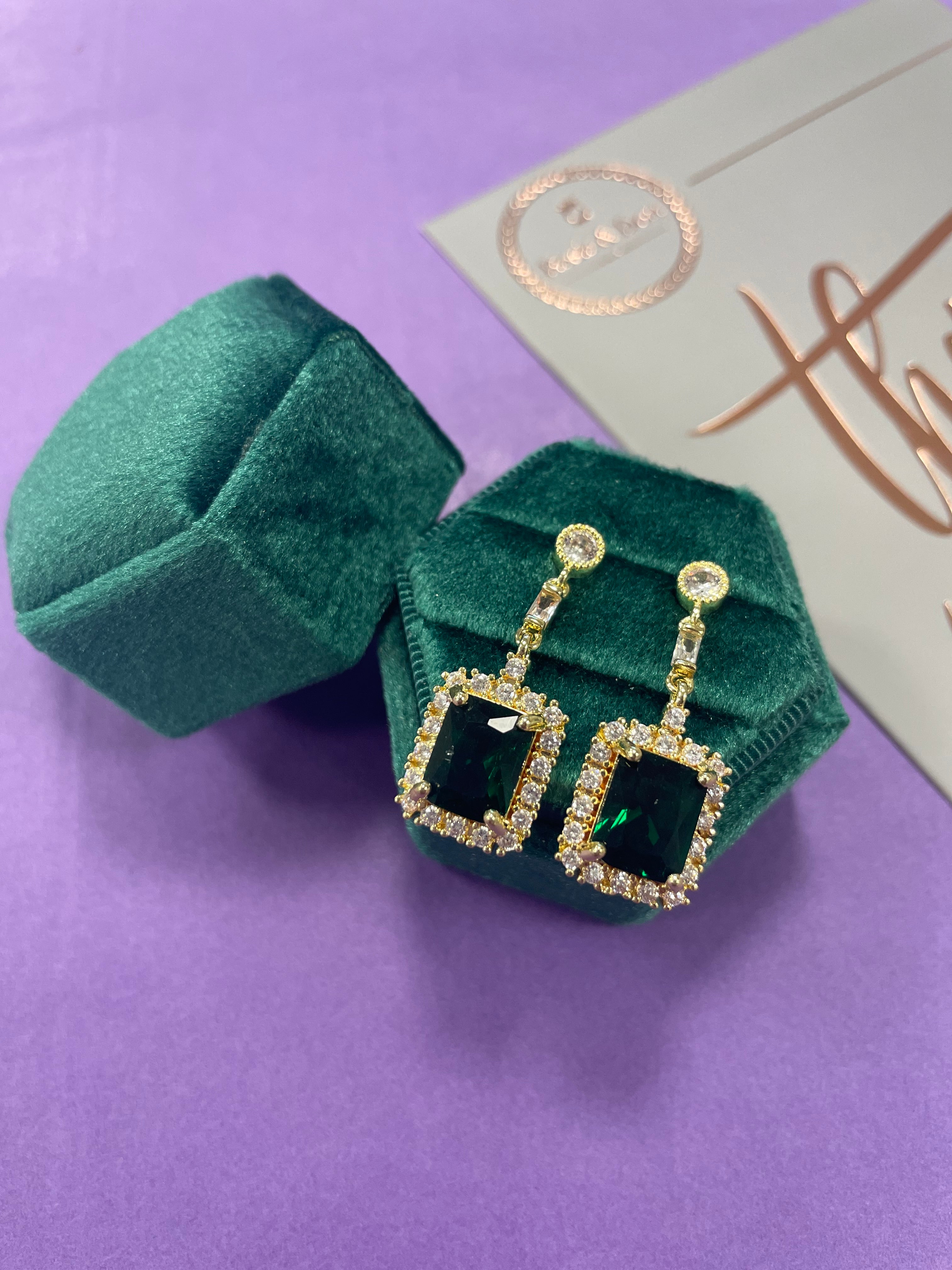 Luxury Emerald Crystal Dangle Earrings for Women Gold Color Hollow Stud  Earring Party Birthday Boho Jewelry Pendientes Mujer - AliExpress