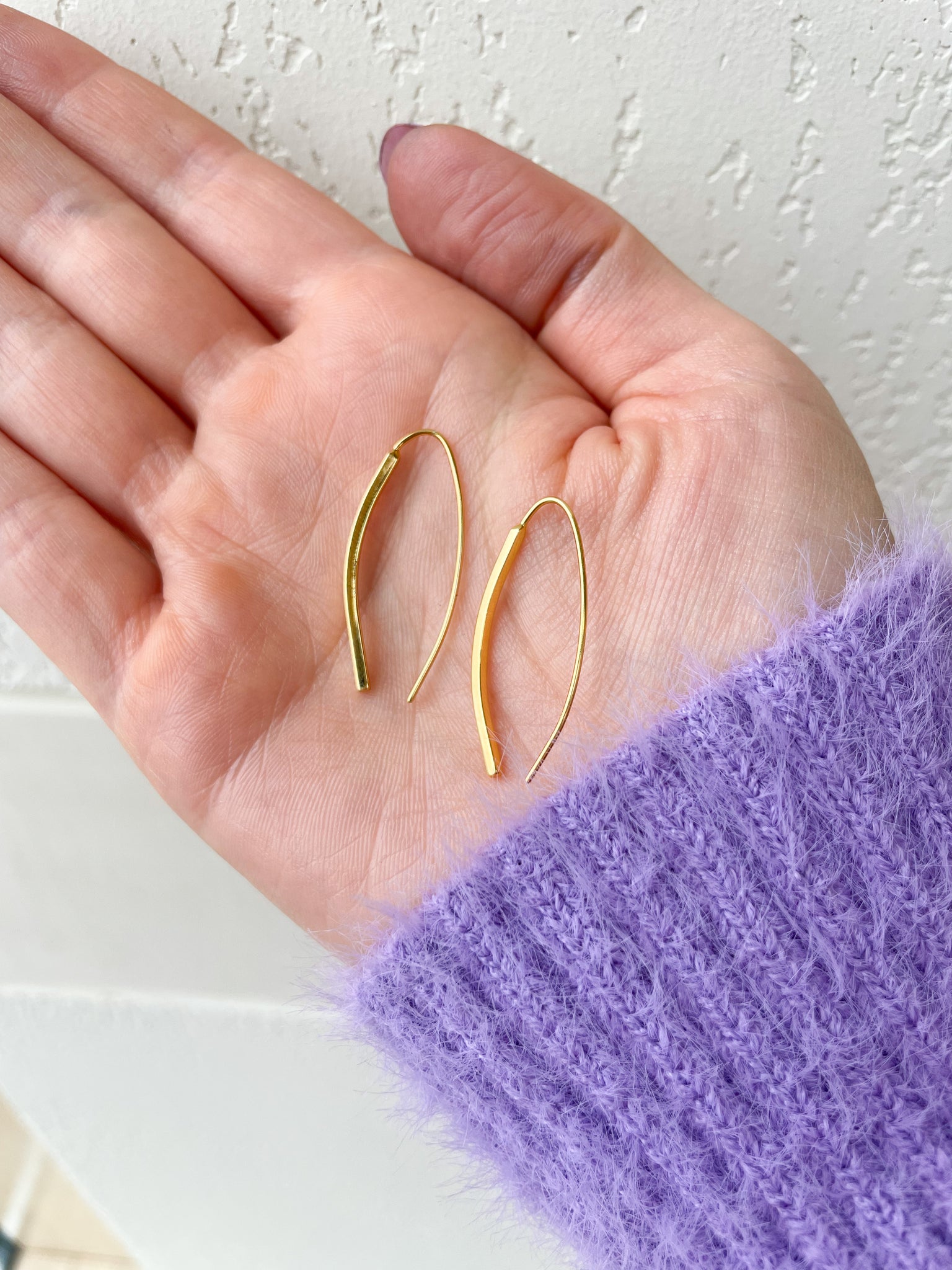 Gold Fishbone Earrings