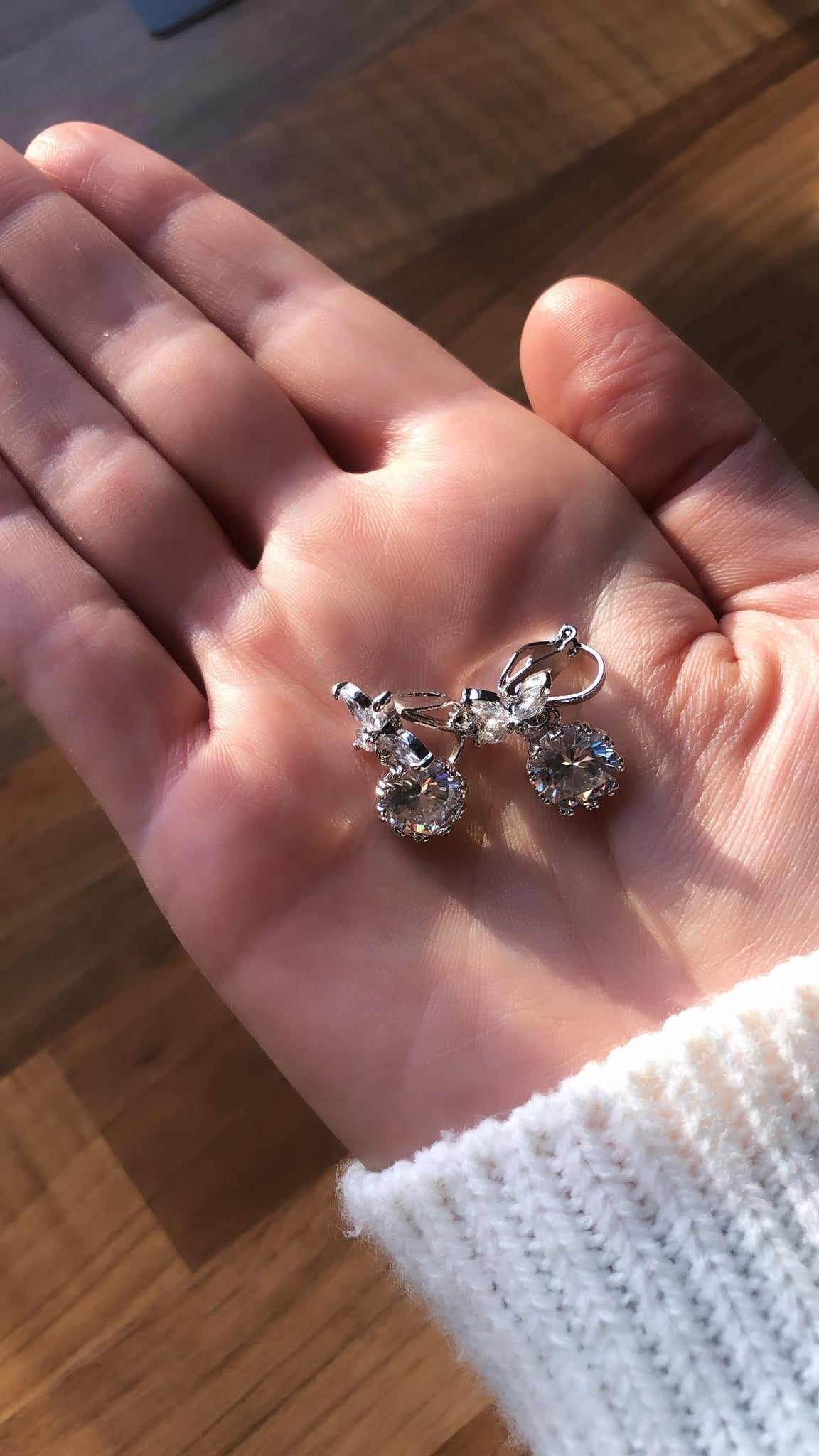 Clip On Forget Me Not Earrings (Silver)