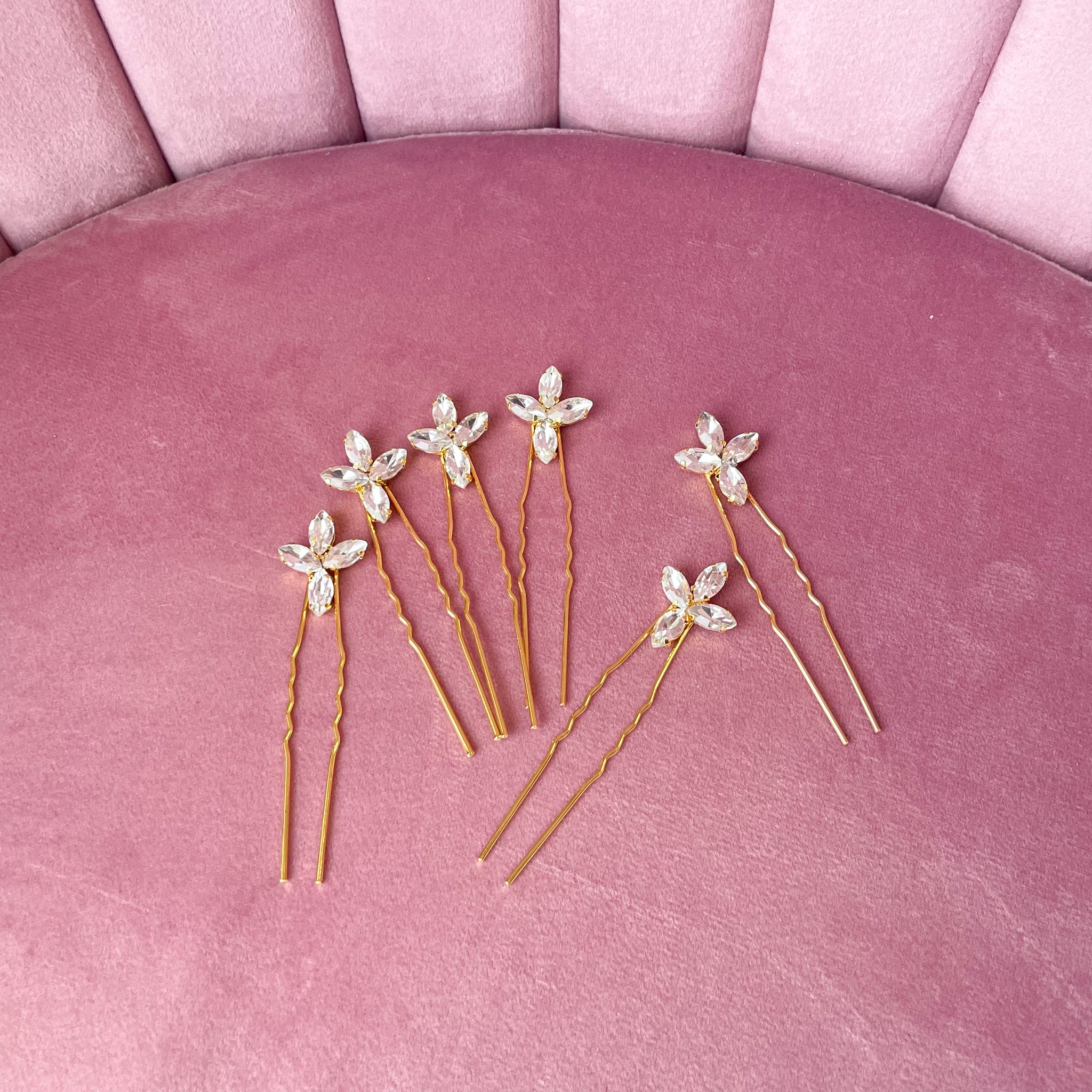 Peony Pins Gold (6 Pack)