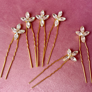 Peony Pins Gold (6 Pack)