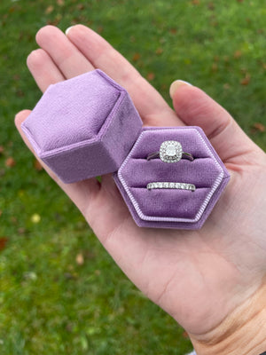 Lilac Velvet Ring Box