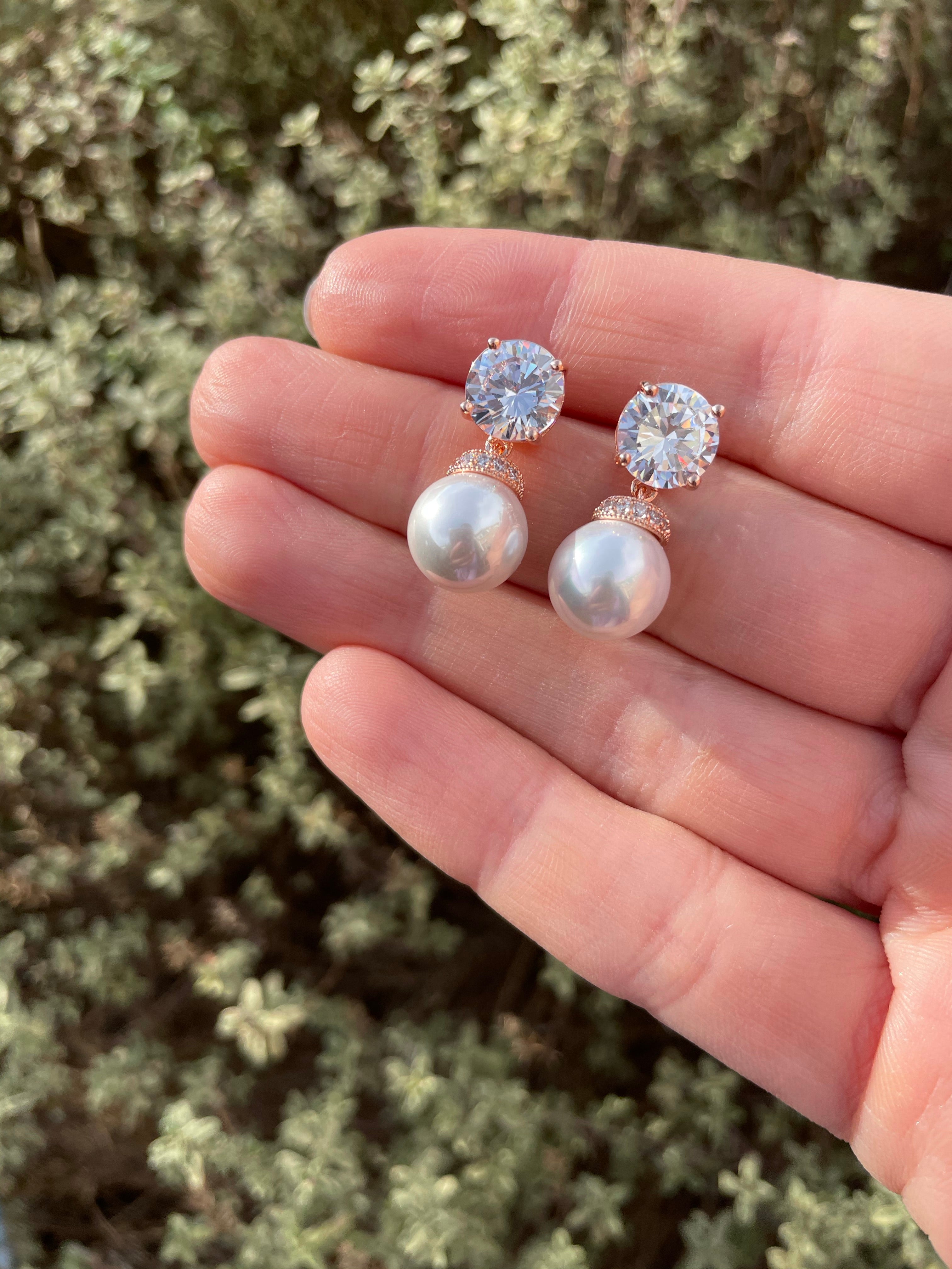 Rose diamond sale earrings