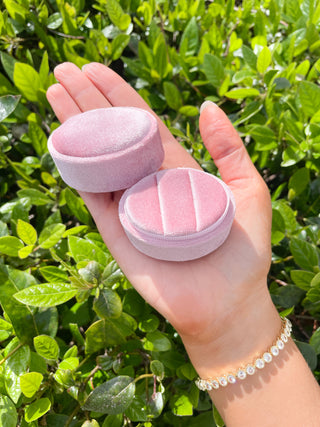 Pink Velvet Ring Box (Oval)