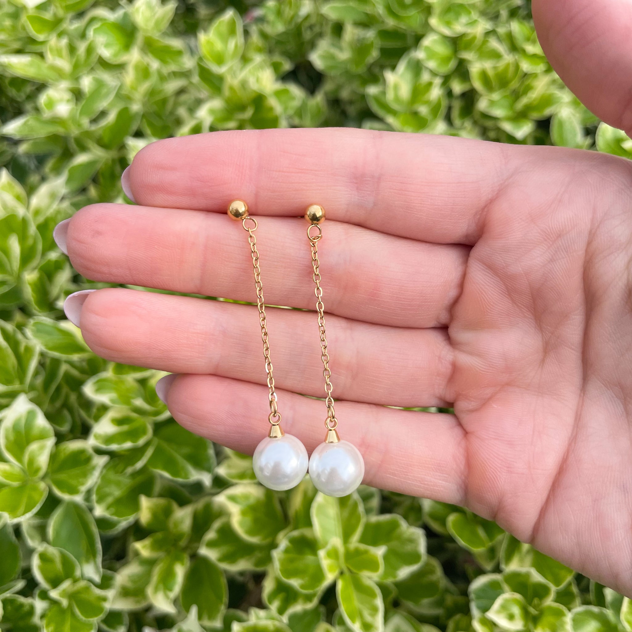 Pearl Drop Earrings (Gold)