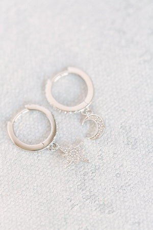 Moon and Stars Earrings (Silver)