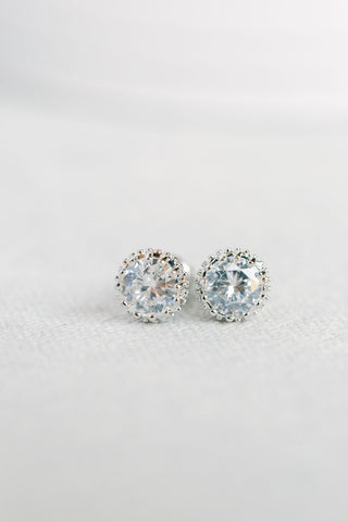 Halo Stud Earrings (Silver)