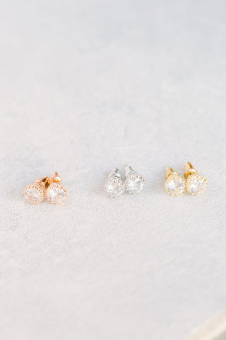 Halo Stud Earrings (Gold)